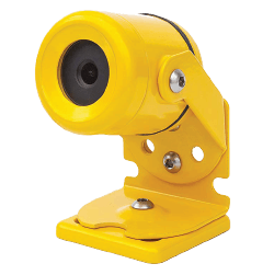 yellow cctv camera